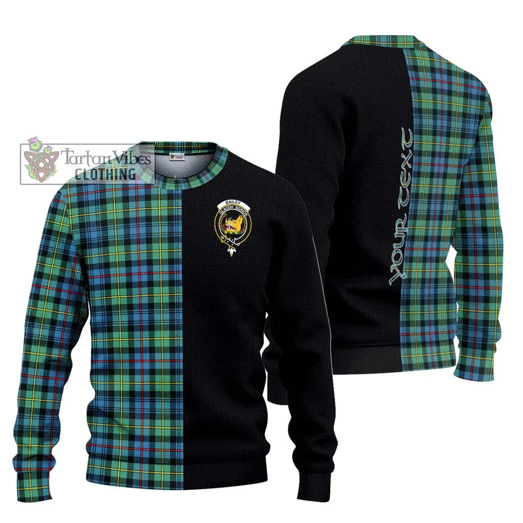 Bailey Ancient Tartan Ugly Sweater with Family Crest and Half Of Me Style