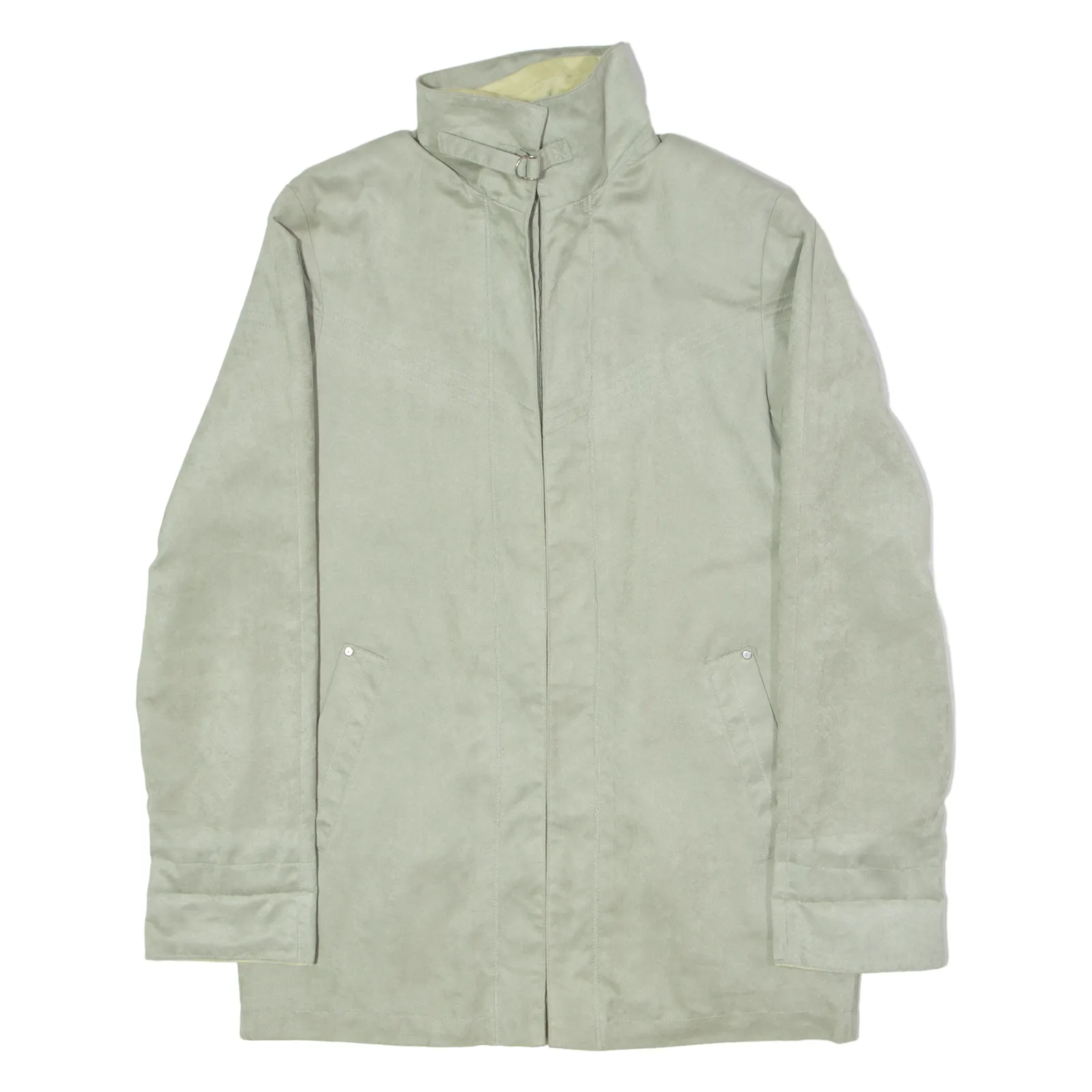 BIAGGINI Womens Overcoat Coat Green Faux Suede UK 6