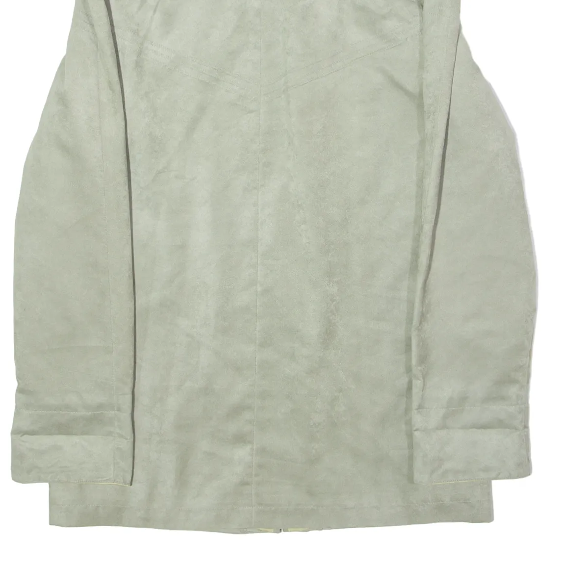 BIAGGINI Womens Overcoat Coat Green Faux Suede UK 6