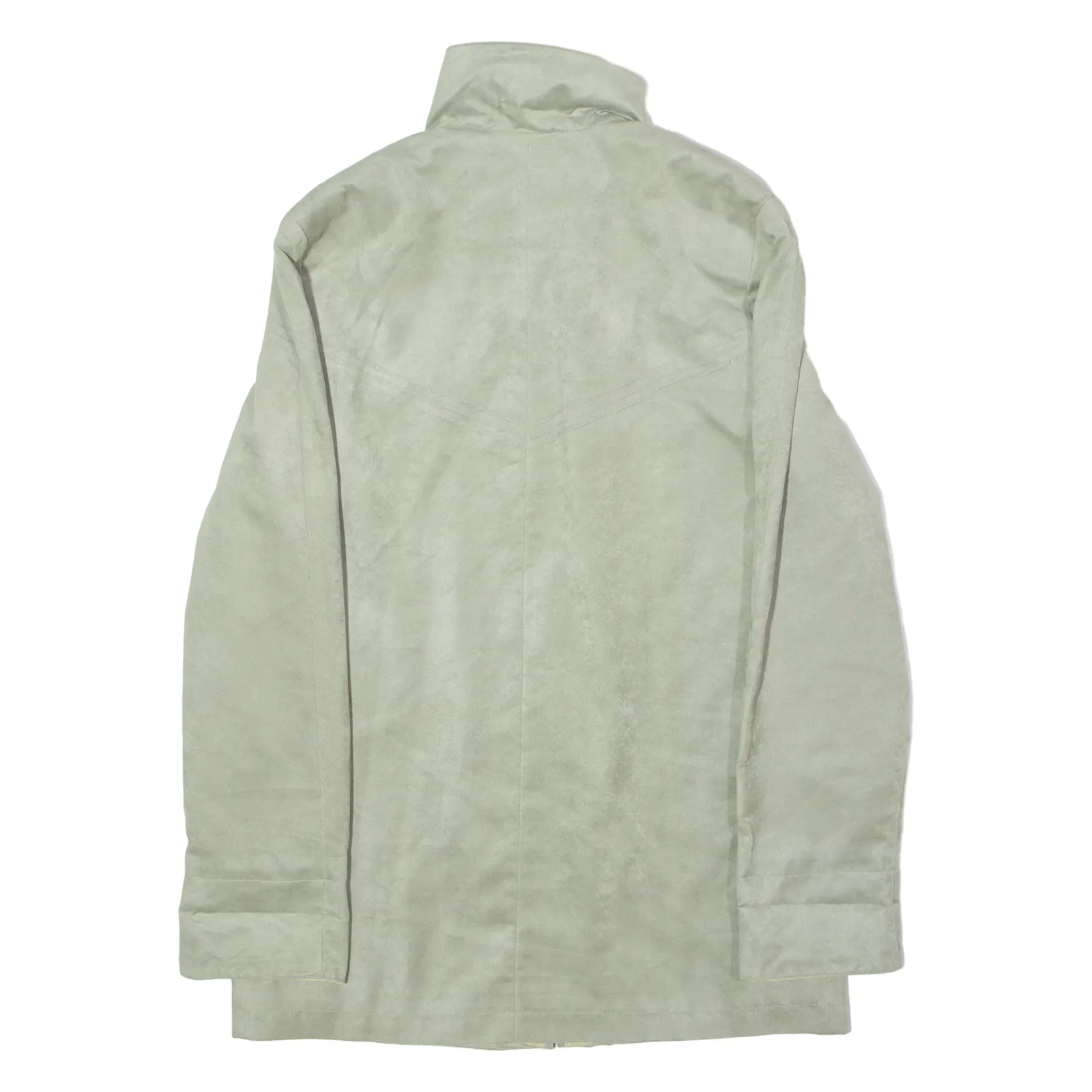 BIAGGINI Womens Overcoat Coat Green Faux Suede UK 6
