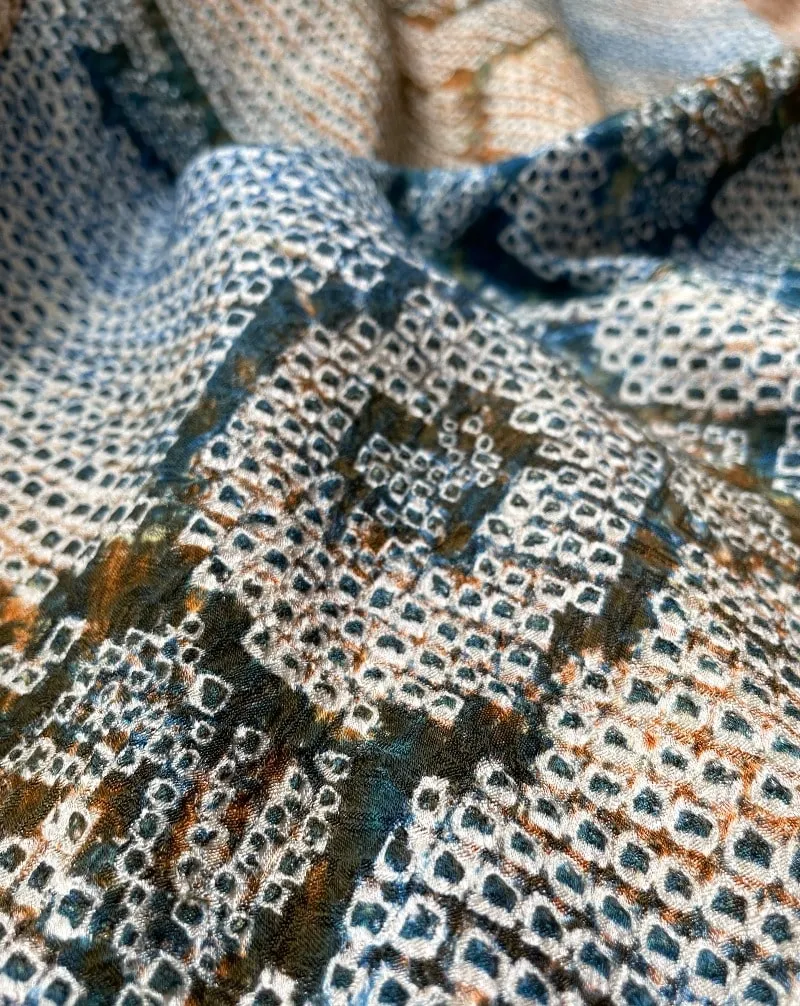 Blue Blossom Shibori Haori Kimono Jacket