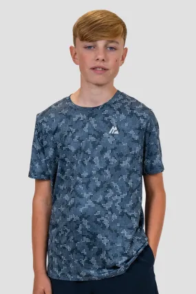 Boys Descent Print T-Shirt - Province/Greyed Indigo
