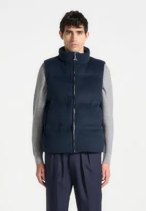 Brushed Marl Puffer Gilet - Navy