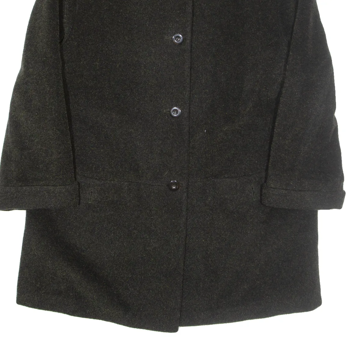 DELMOD Womens Overcoat Coat Green Wool UK 16