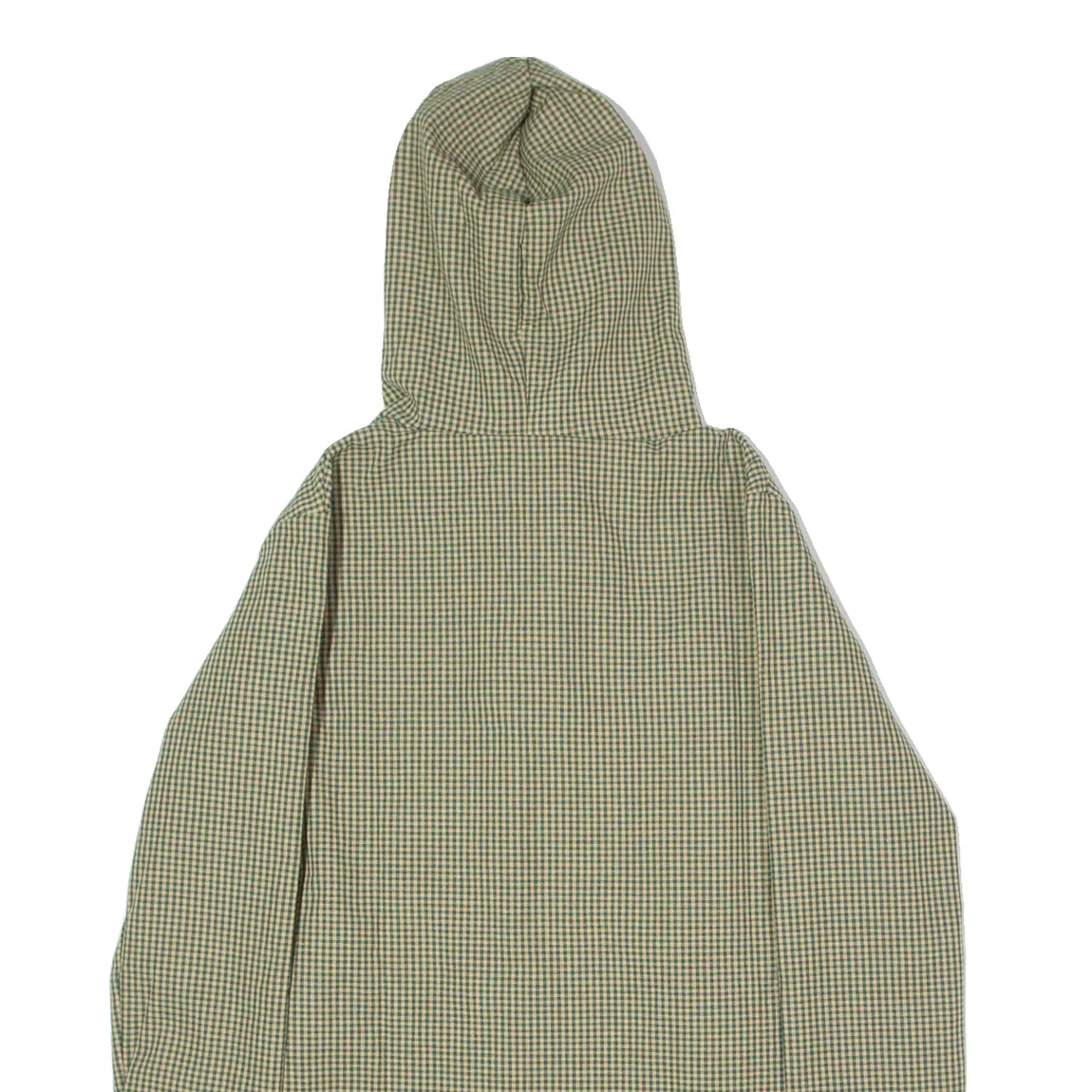 Faux Fur Lined Womens Overcoat Coat Green Hooded Check L