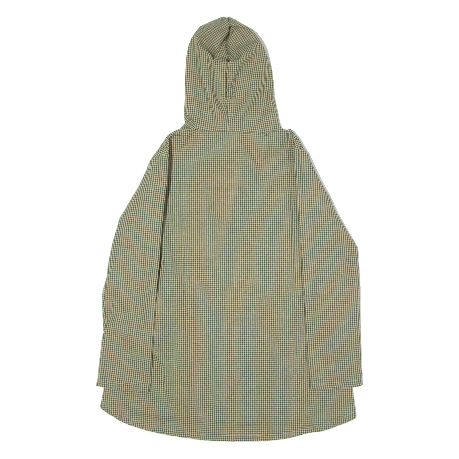 Faux Fur Lined Womens Overcoat Coat Green Hooded Check L