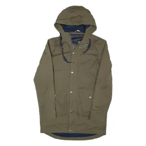 INDIGO Mens Overcoat Jacket Green Hooded S