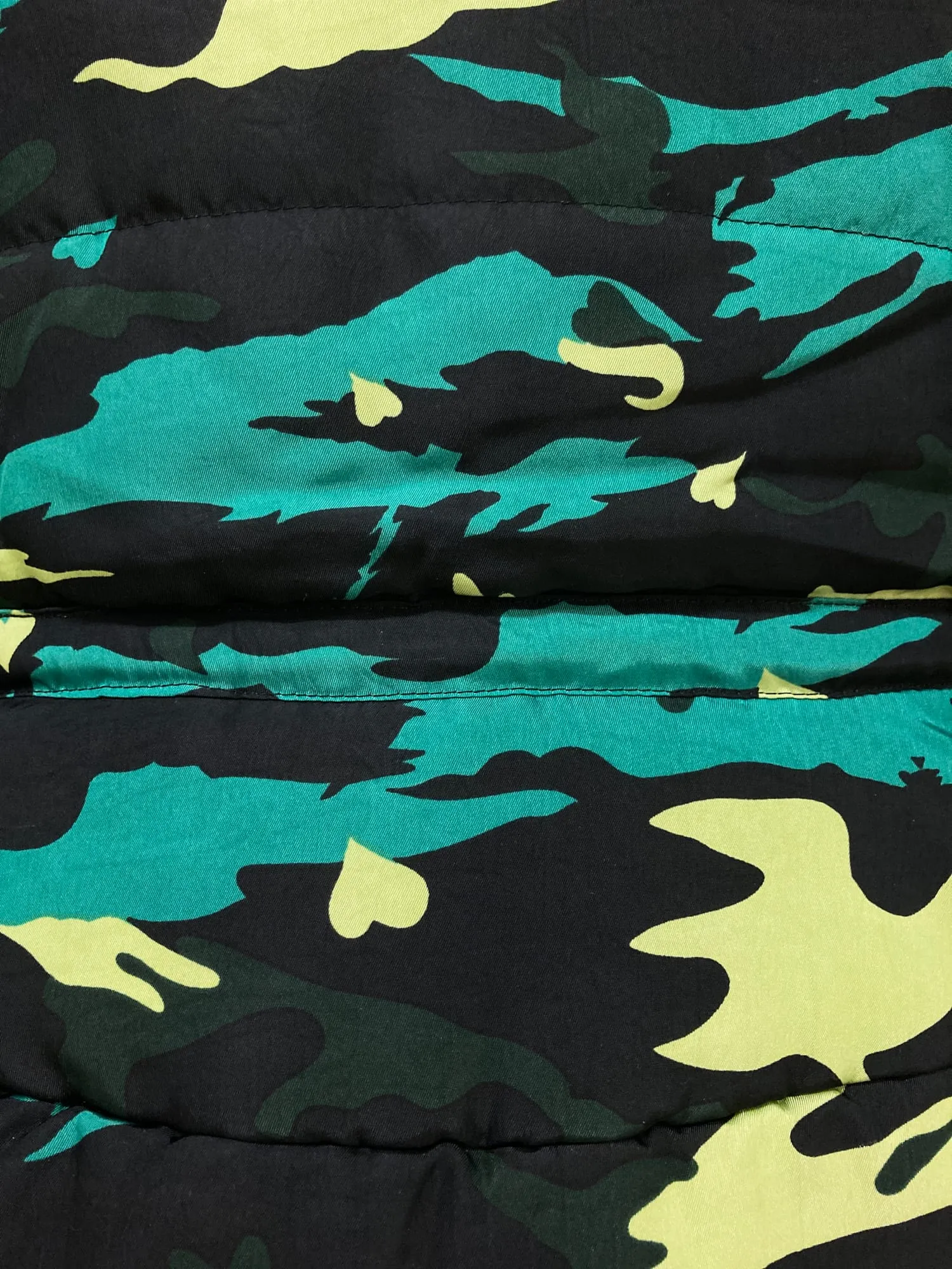Jean Paul Gaultier Junior padded green heart camo puffer jacket