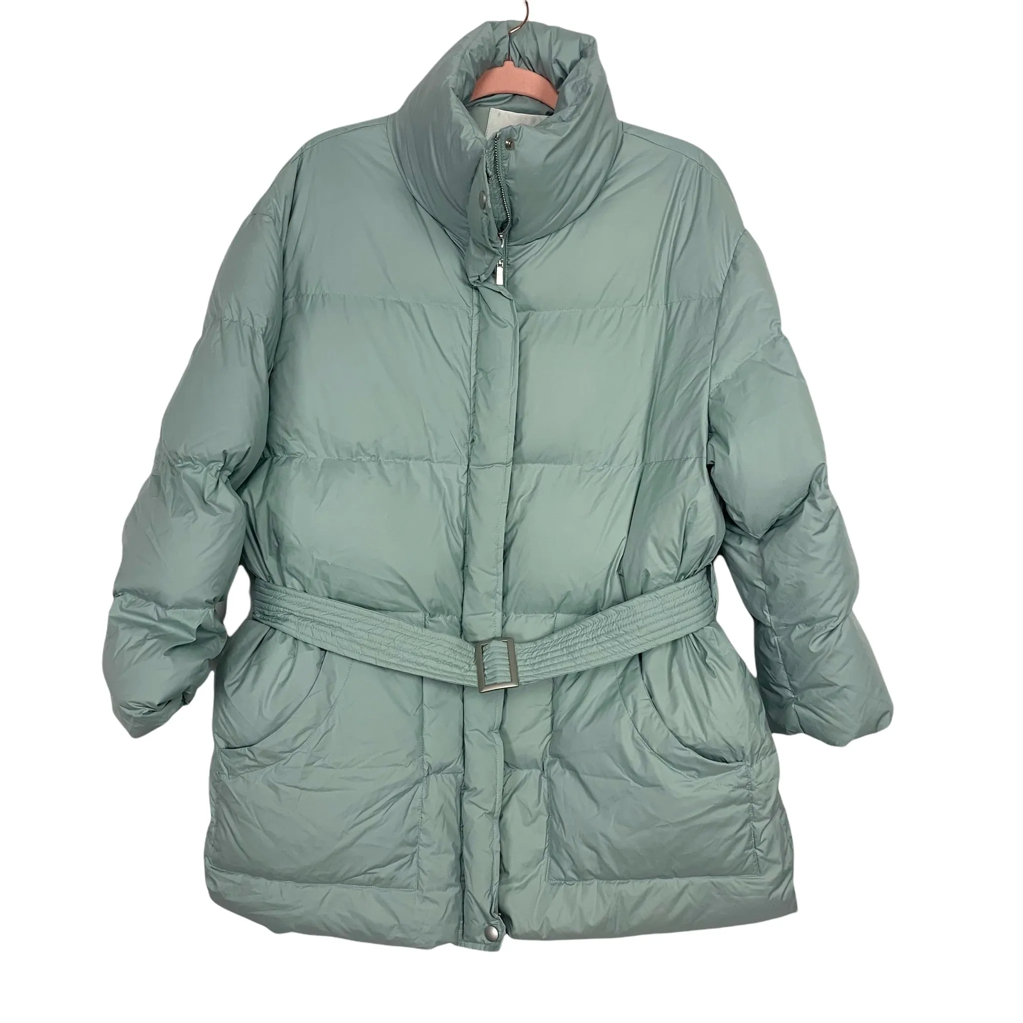 J.ING Light Green Belted Puffer Jacket NWT- Size S/M