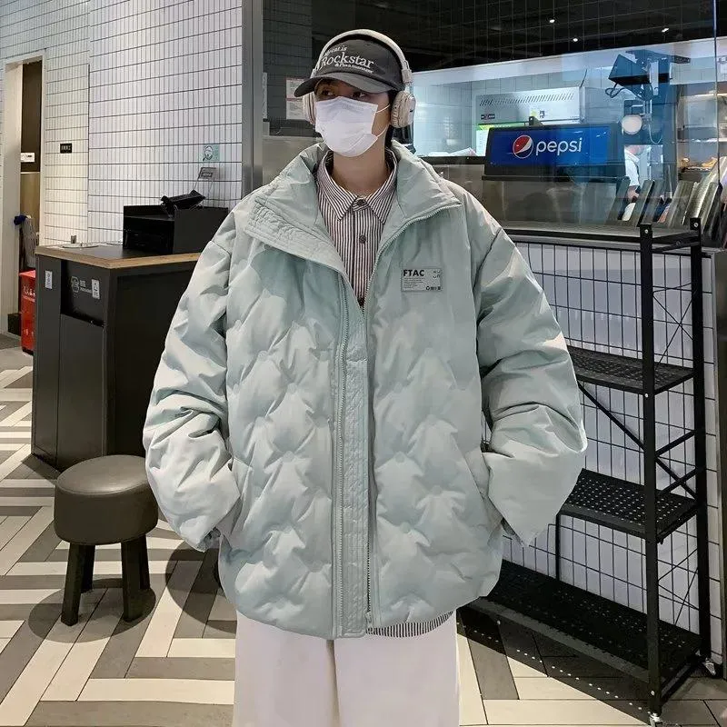 Quilted Unisex Stand-Up Collar Niche Thickened Puffer Jacket