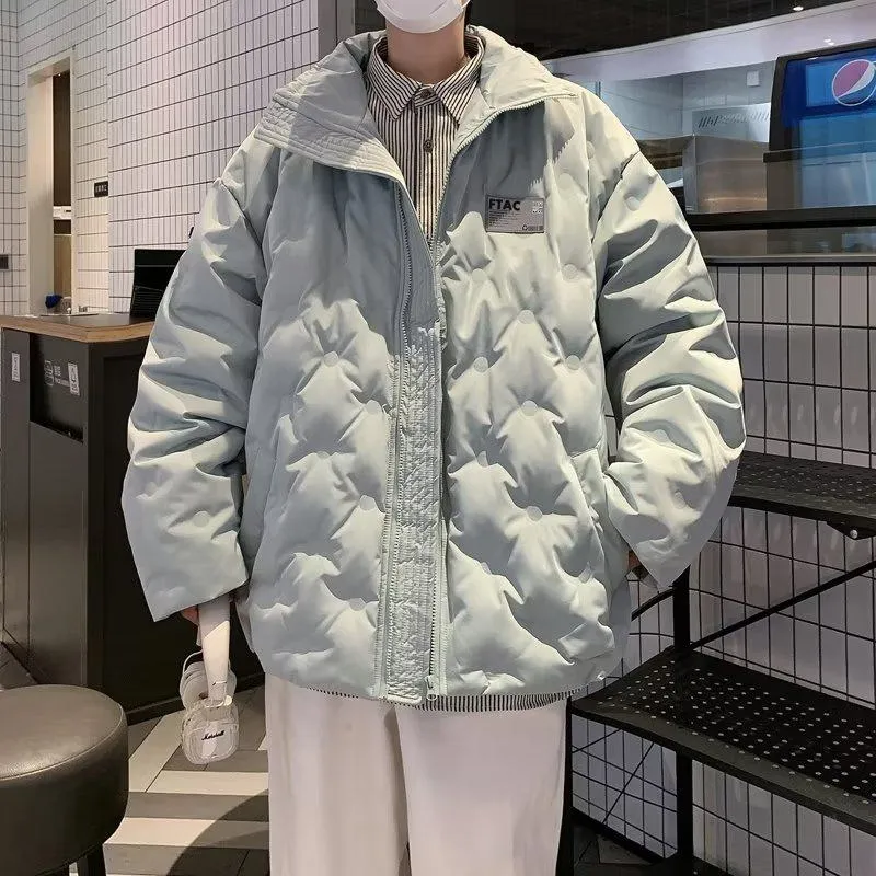 Quilted Unisex Stand-Up Collar Niche Thickened Puffer Jacket