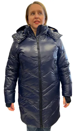 Shiny Hybradown Maxi Parka. Style AE5536RO-213