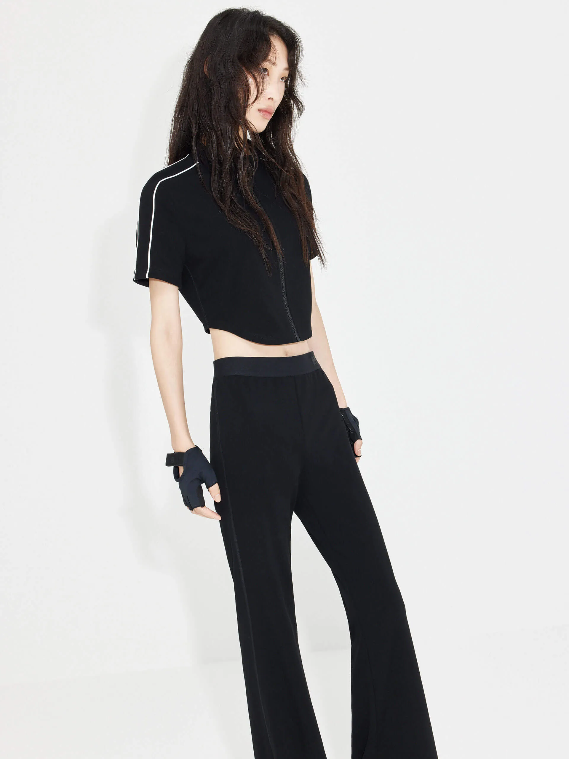 Triacetate Blend Flared Pants