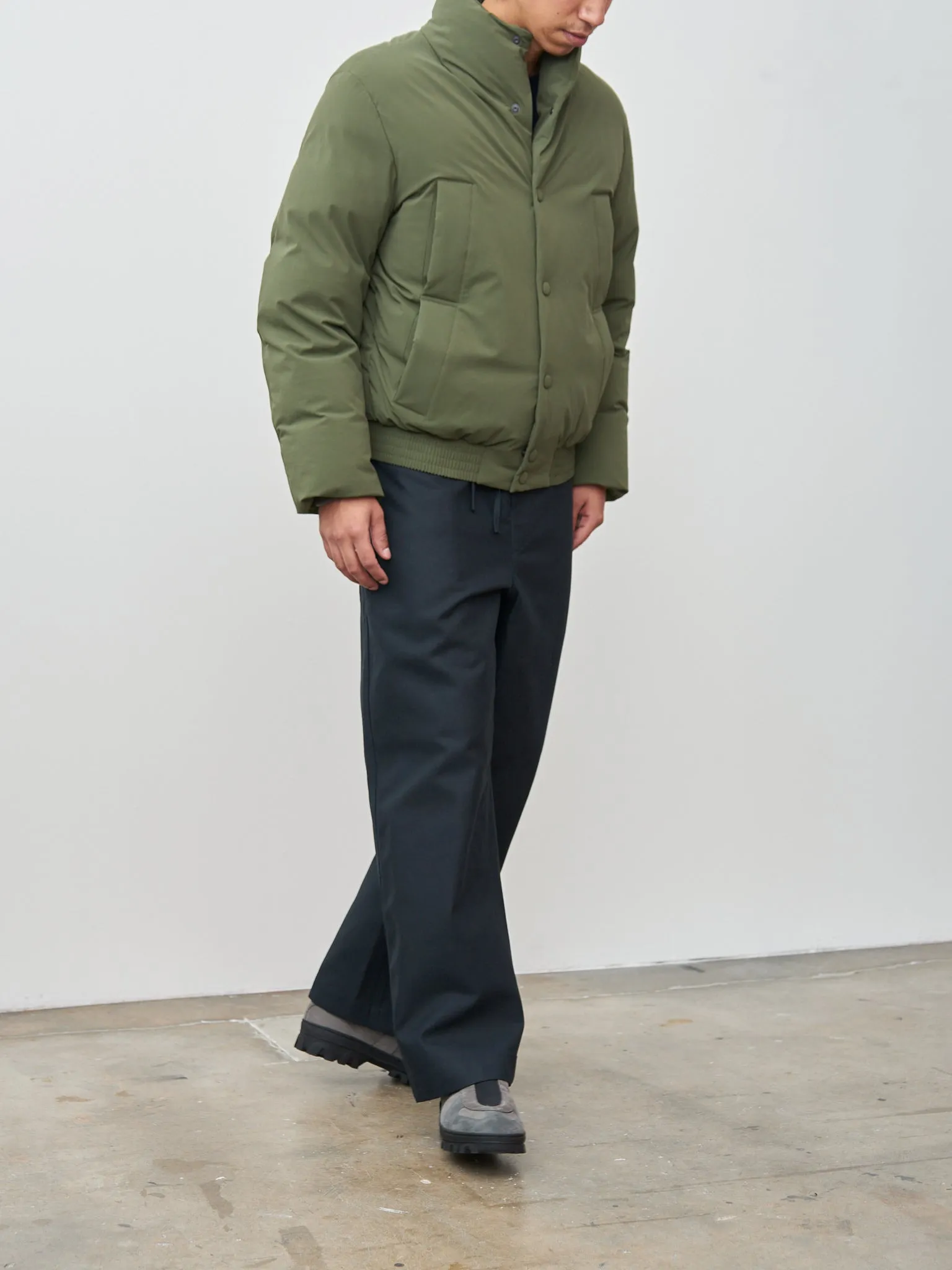 Varsity Down Jacket - Khaki Green
