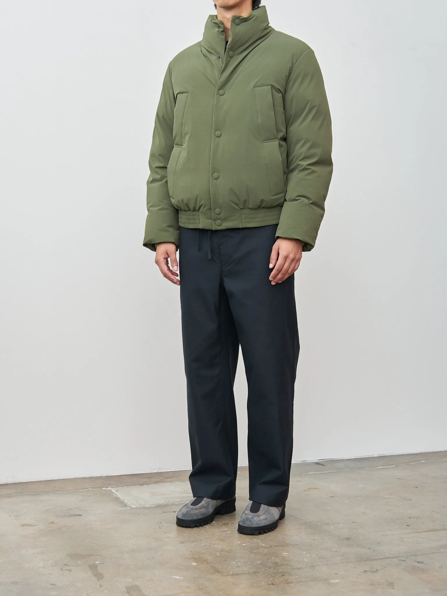 Varsity Down Jacket - Khaki Green