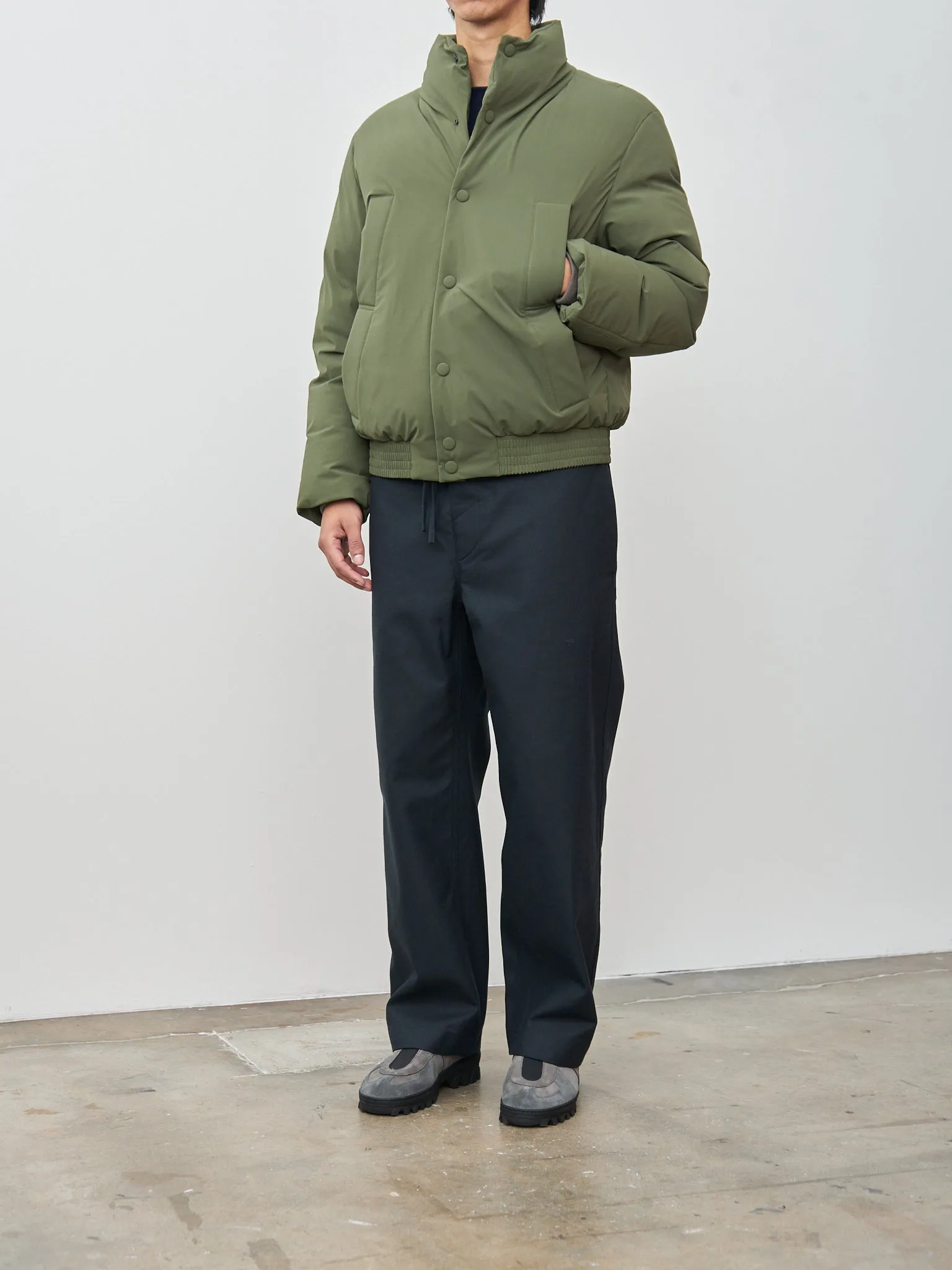 Varsity Down Jacket - Khaki Green