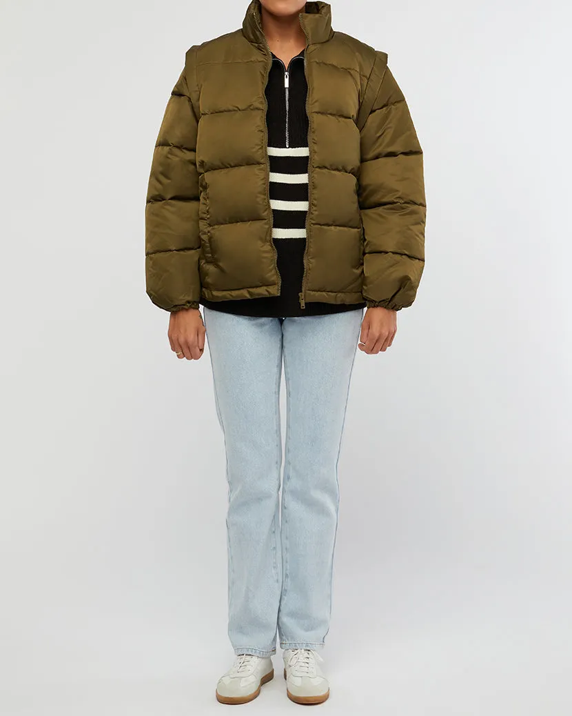Zip Off Sleeve Puffer Jacket