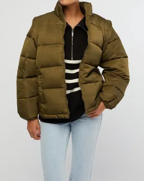Zip Off Sleeve Puffer Jacket