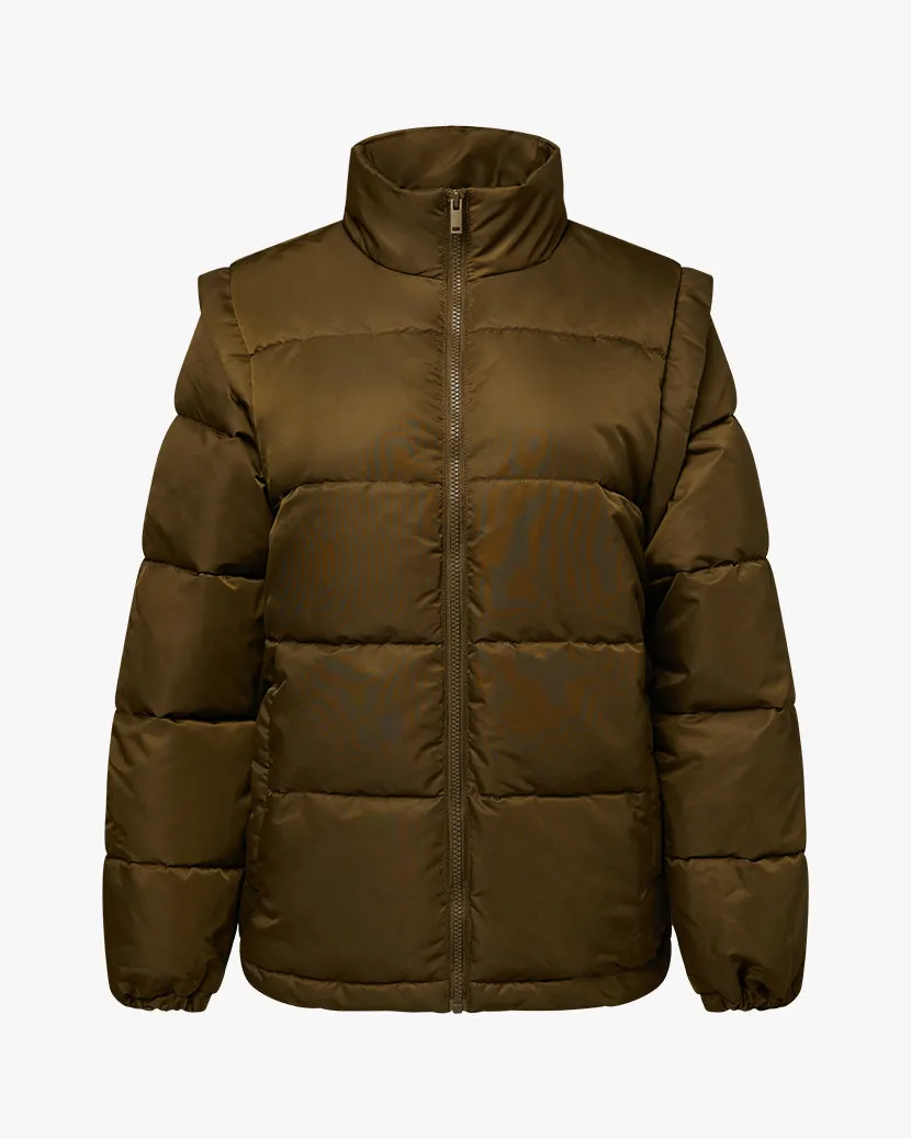 Zip Off Sleeve Puffer Jacket