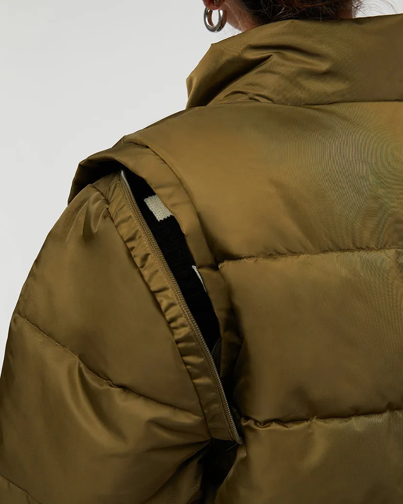 Zip Off Sleeve Puffer Jacket