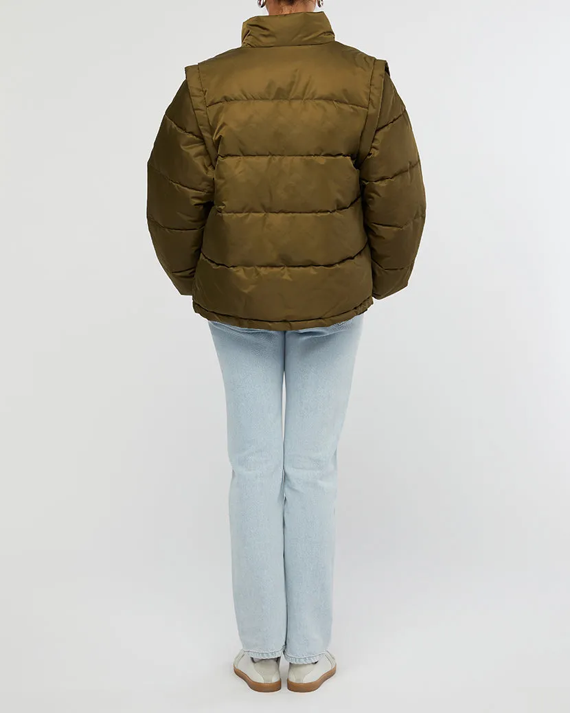 Zip Off Sleeve Puffer Jacket